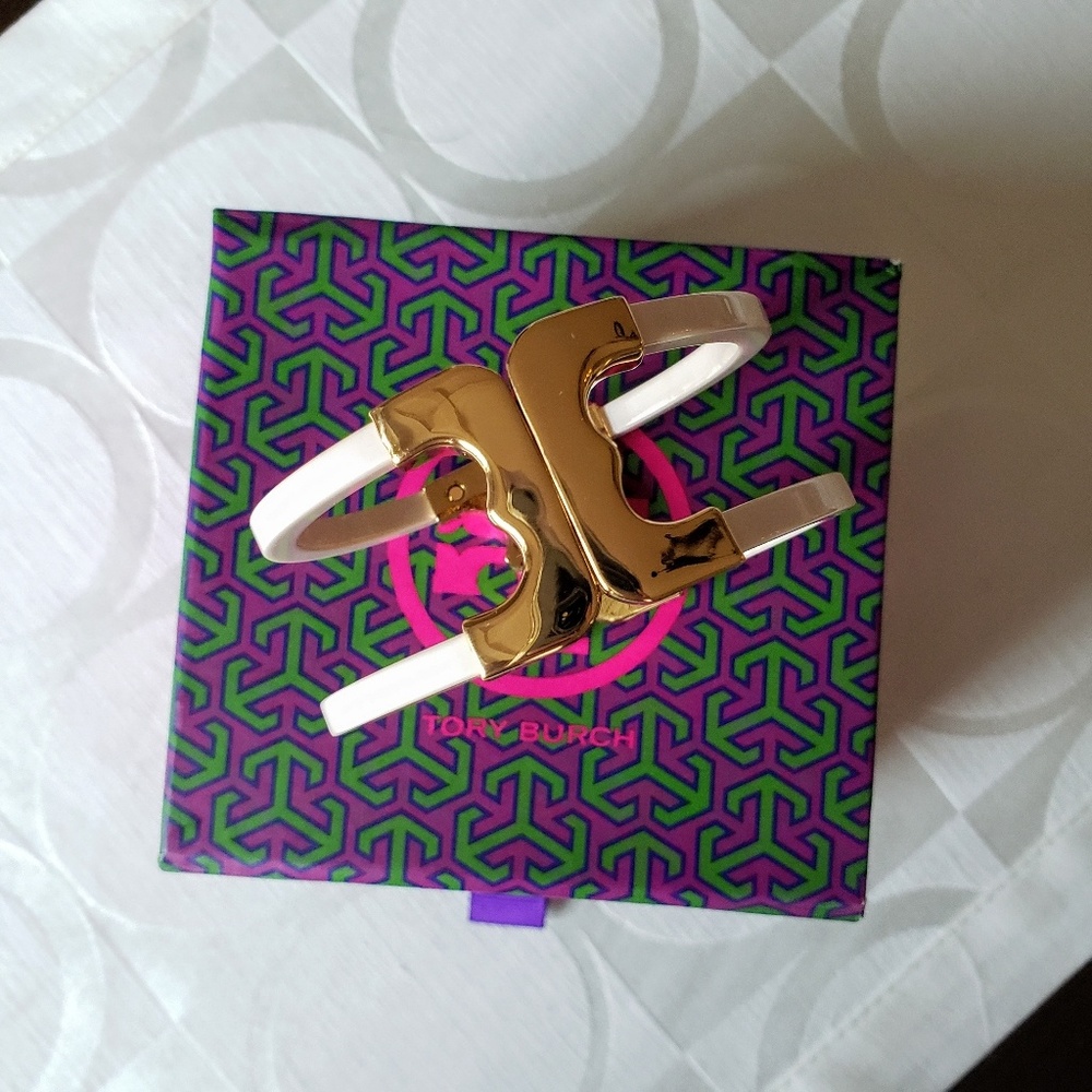 Tory Burch Gemini Link Hinged Cuff Bracelet